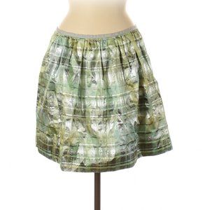J. Crew Collection Green Striped Boho Mini Skirt
